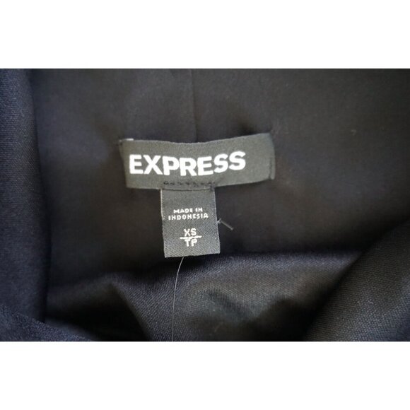 Express V Neck Ruffle Short Sleeve Shift Dress Black Lined - Size XS, NWT - Picture 5 of 10